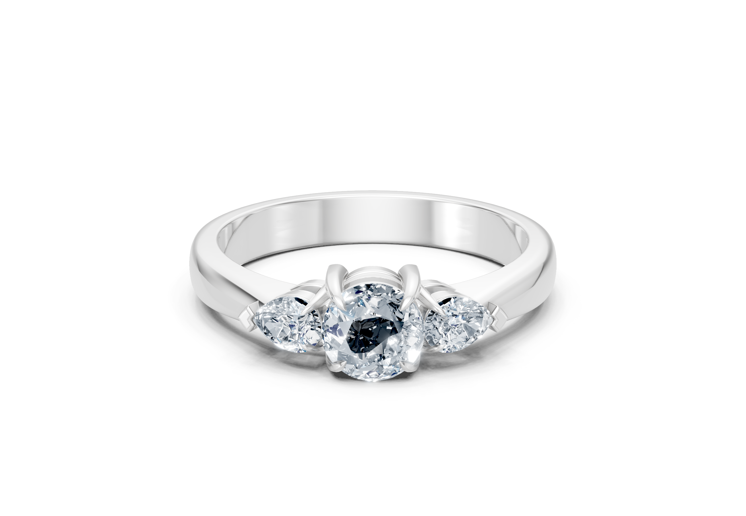 IGI Certified - 3/4 Ct. Lab Grown Diamond (VS/E-F) Trilogy Ring - 925 Sterling Silver