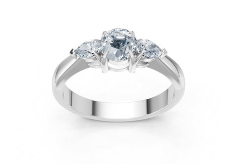 0.75 Carat Lab Grown Diamond Trilogy Ring
