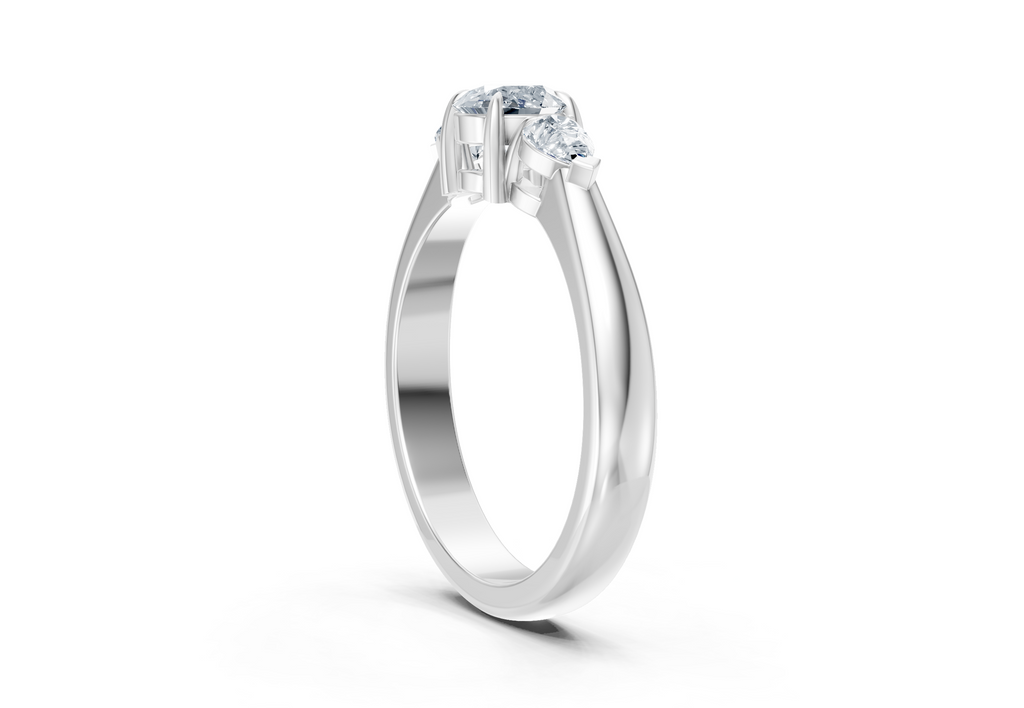 IGI Certified - 3/4 Ct. Lab Grown Diamond (VS/E-F) Trilogy Ring - 925 Sterling Silver