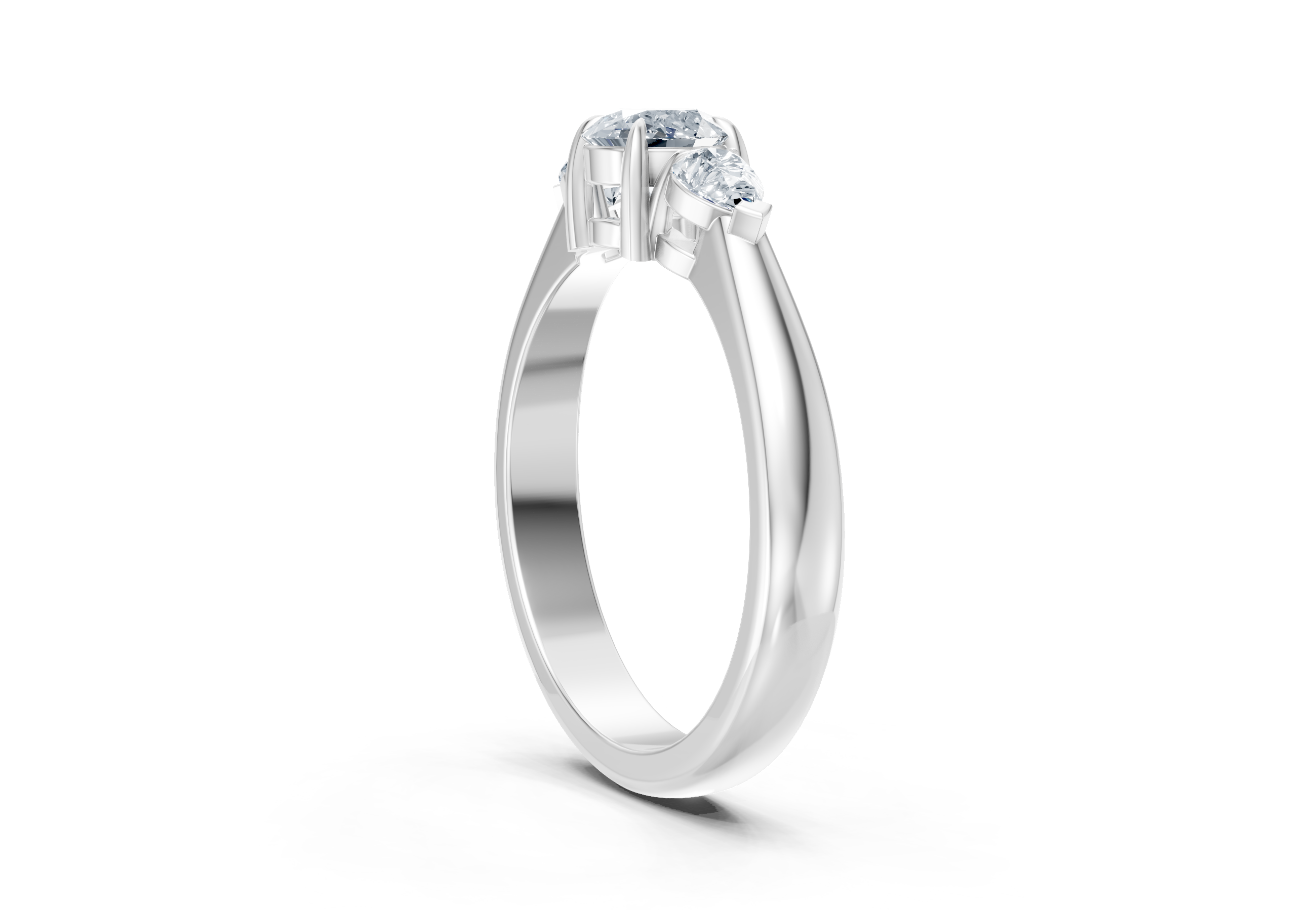 IGI Certified - 3/4 Ct. Lab Grown Diamond (VS/E-F) Trilogy Ring - 925 Sterling Silver