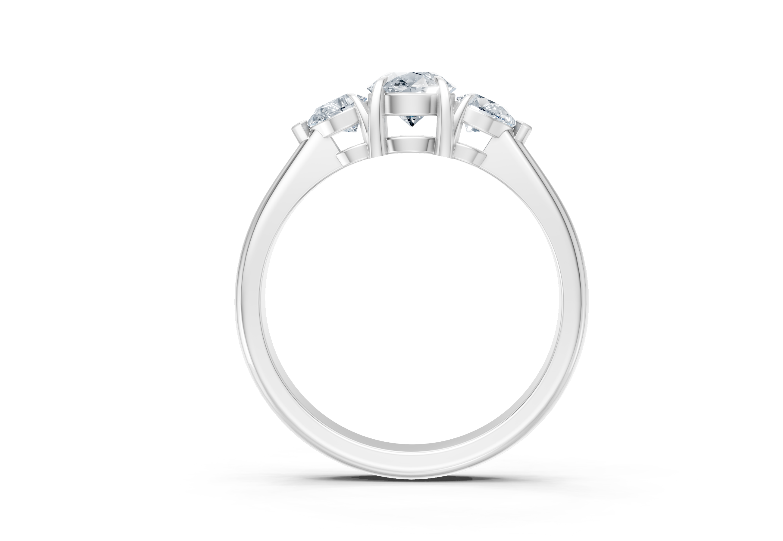 IGI Certified - 3/4 Ct. Lab Grown Diamond (VS/E-F) Trilogy Ring - 925 Sterling Silver