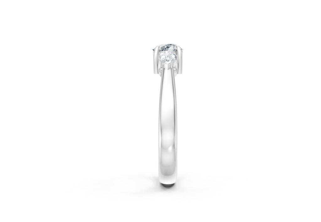 IGI Certified - 3/4 Ct. Lab Grown Diamond (VS/E-F) Trilogy Ring - 925 Sterling Silver