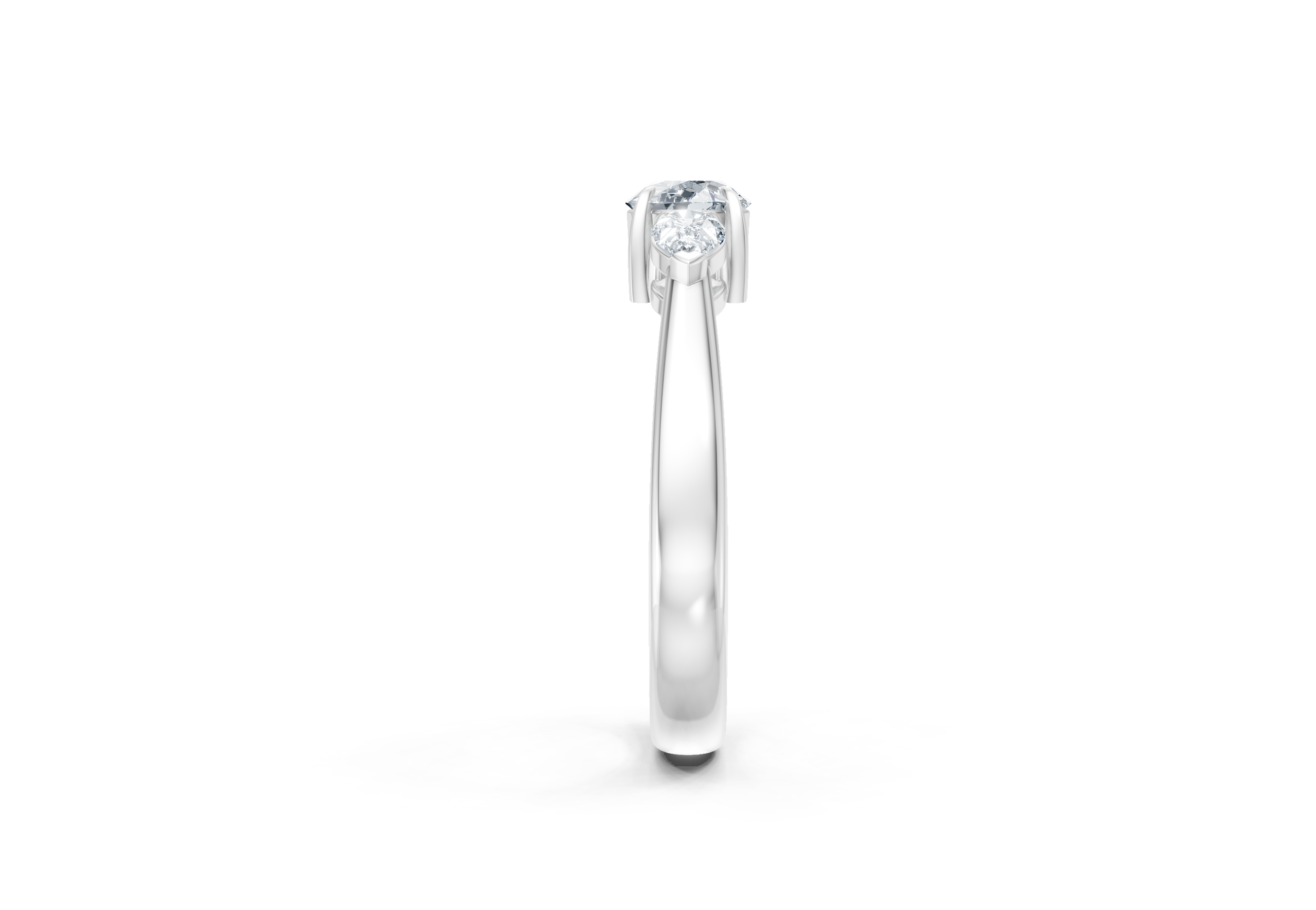 IGI Certified - 3/4 Ct. Lab Grown Diamond (VS/E-F) Trilogy Ring - 925 Sterling Silver