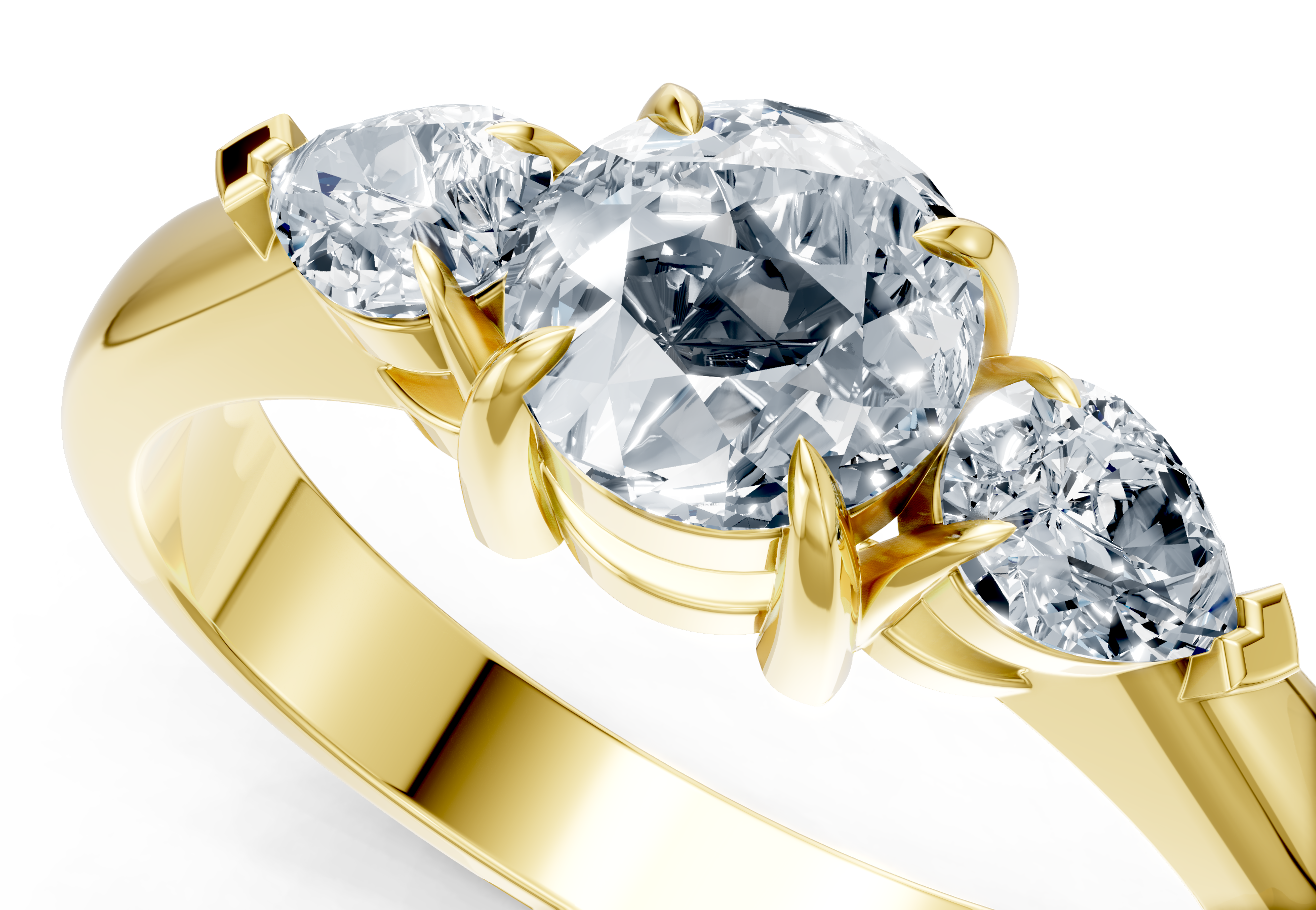 IGI Certified - 3/4 Ct. Lab Grown Diamond (VS/E-F) Trilogy Ring - 925 Sterling Silver