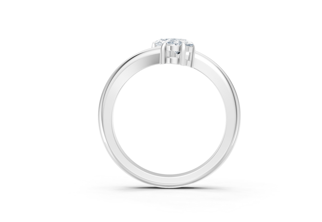 0.75 Carat Lab Grown Diamond Toi et Moi Pear and Oval Ring