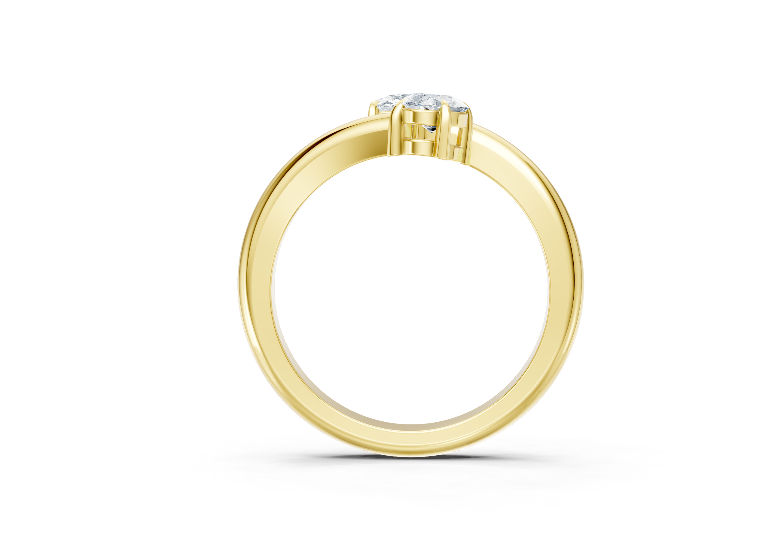 0.75 Carat Lab Grown Diamond Toi et Moi Pear and Oval Ring