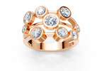IGI Certified Multi-Size Lab Grown Diamond (VS/E-F) Bubble Scatter Ring - Gold