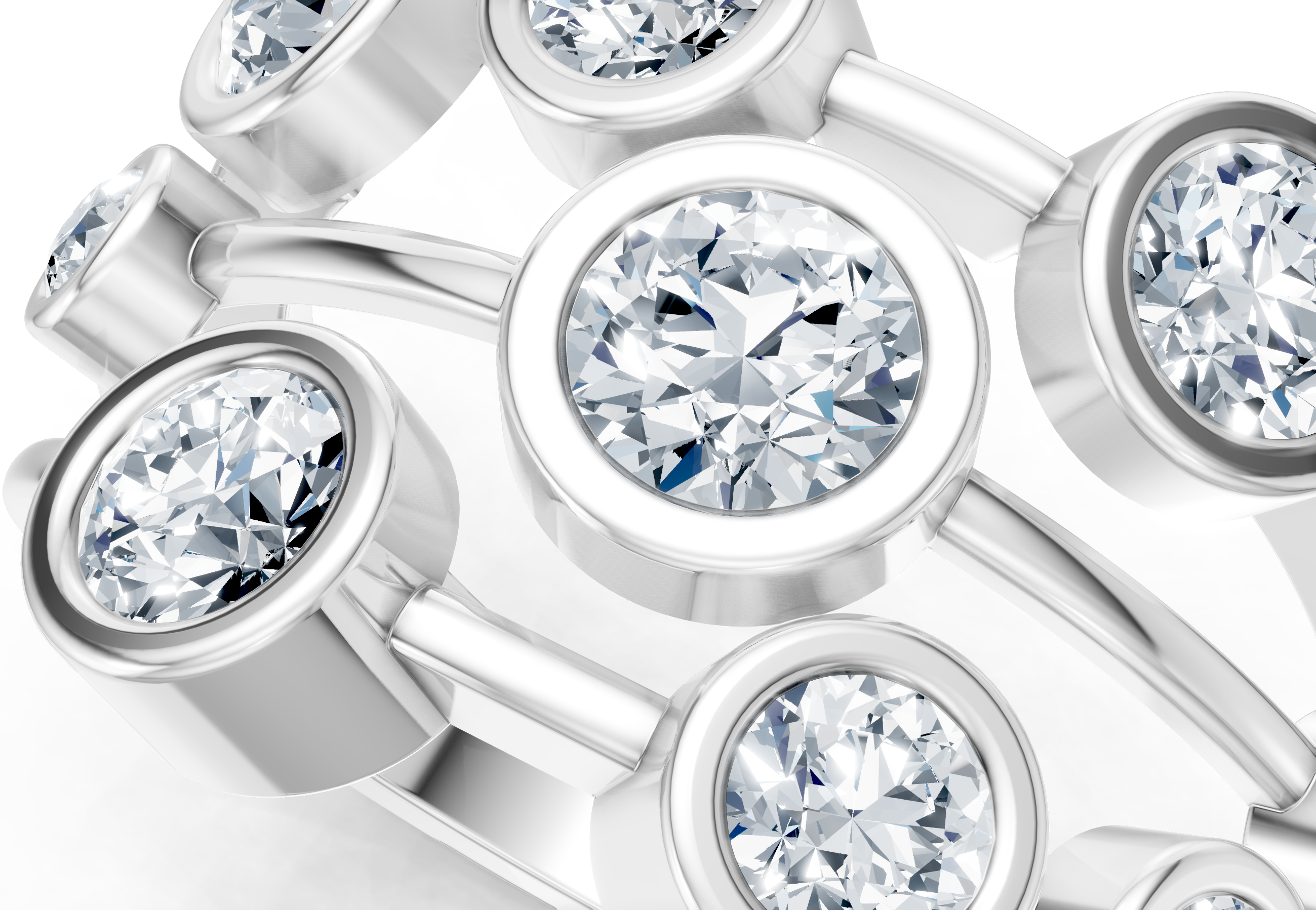 IGI Certified- 1 Cts Lab Grown Diamond (VS/E-F) Bubble  Ring - 925 Sterling Silver