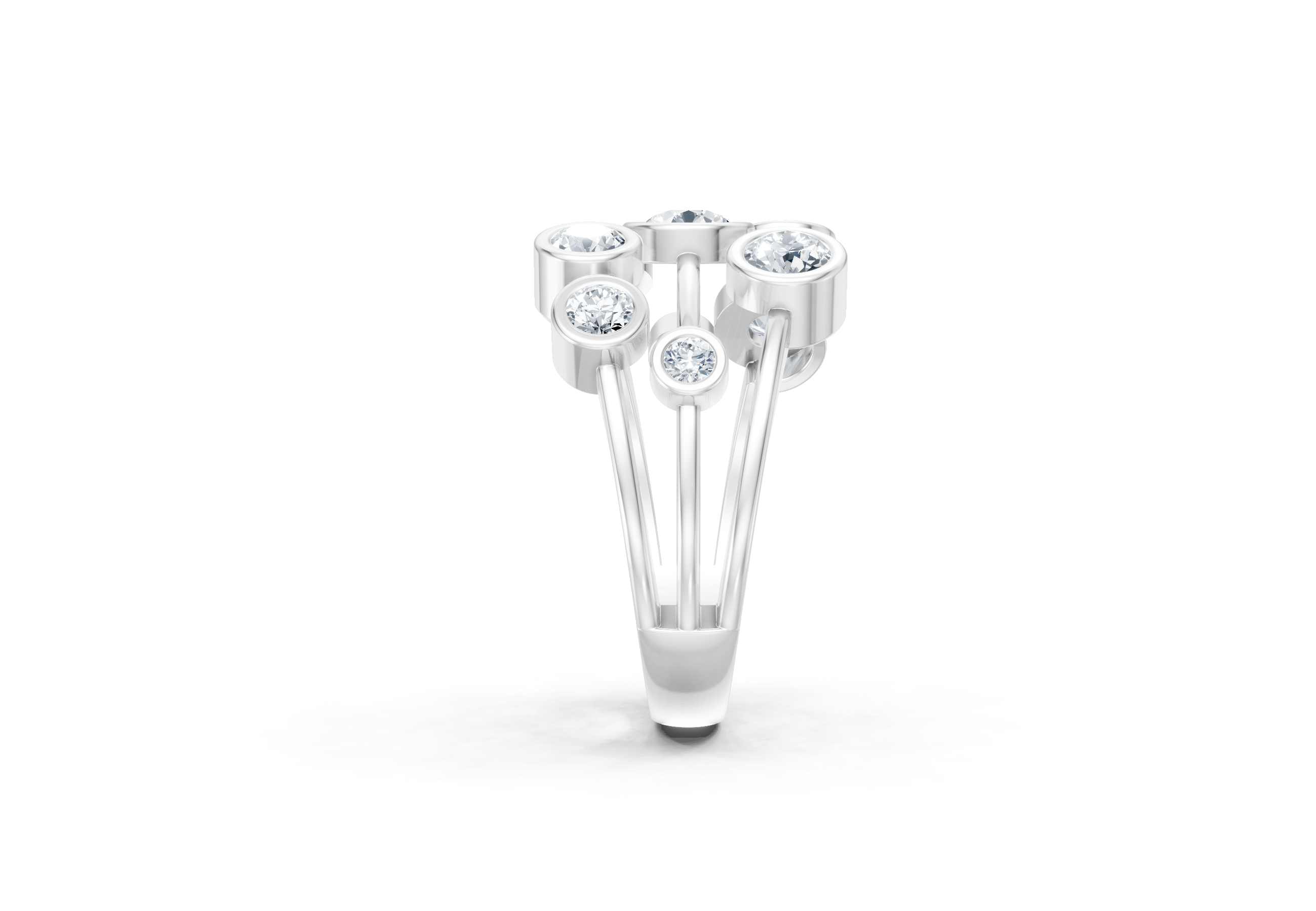 IGI Certified- 1 Cts Lab Grown Diamond (VS/E-F) Bubble  Ring - 925 Sterling Silver