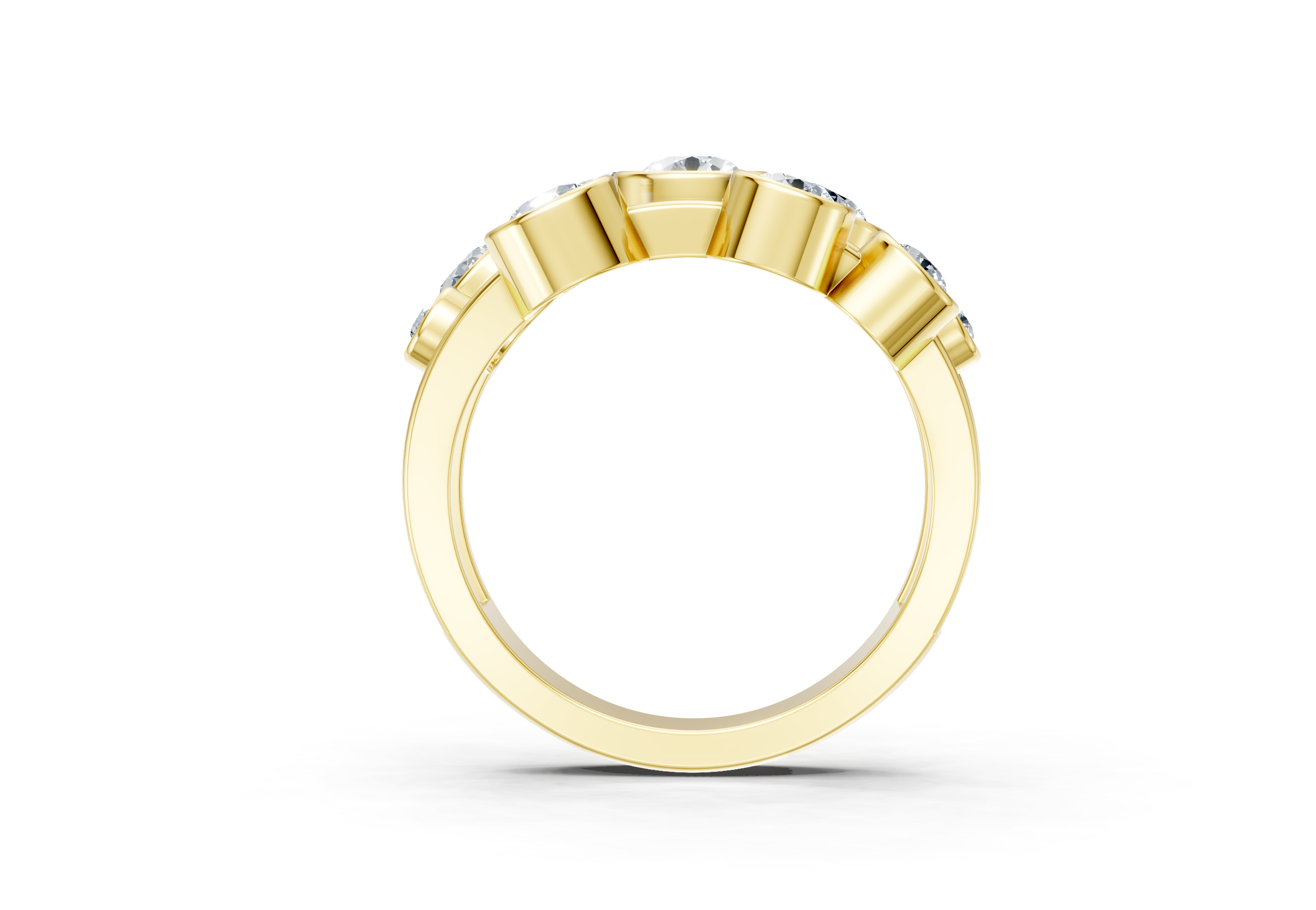 IGI Certified Multi-Size Lab Grown Diamond (VS/E-F) Bubble Scatter Ring - Gold