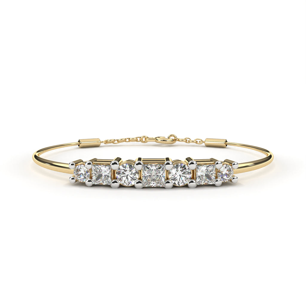 IGI Certified - 2 Ct. Lab Grown Diamond (VS/E-F) Hexagon-Cut Diamond Eternity Band Bracelet