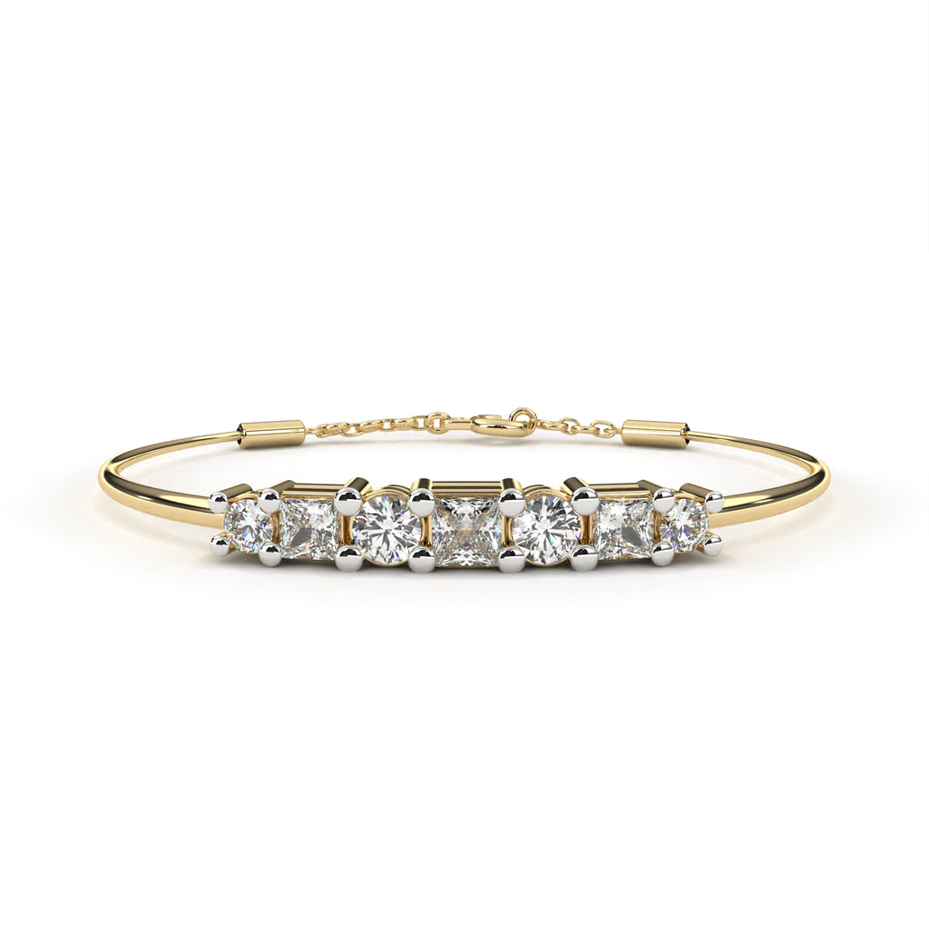 IGI Certified - 2 Ct. Lab Grown Diamond (VS/E-F) Hexagon-Cut Diamond Eternity Band Bracelet