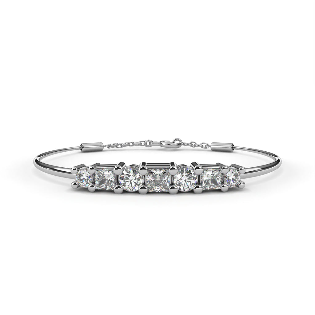 IGI Certified - 2 Ct. Lab Grown Diamond (VS/E-F) Hexagon-Cut Diamond Eternity Band Bracelet