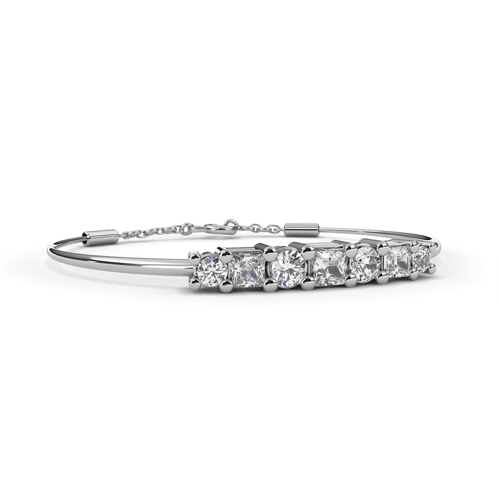 IGI Certified - 2 Ct. Lab Grown Diamond (VS/E-F) Hexagon-Cut Diamond Eternity Band Bracelet