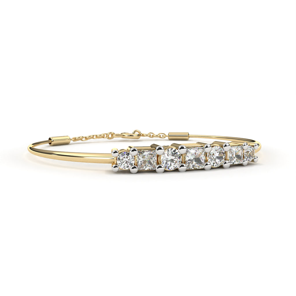 IGI Certified - 2 Ct. Lab Grown Diamond (VS/E-F) Hexagon-Cut Diamond Eternity Band Bracelet