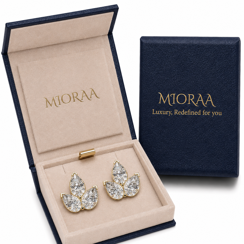 3.00 Carat Lab Grown Diamond Lotus Earrings, IGI Certified