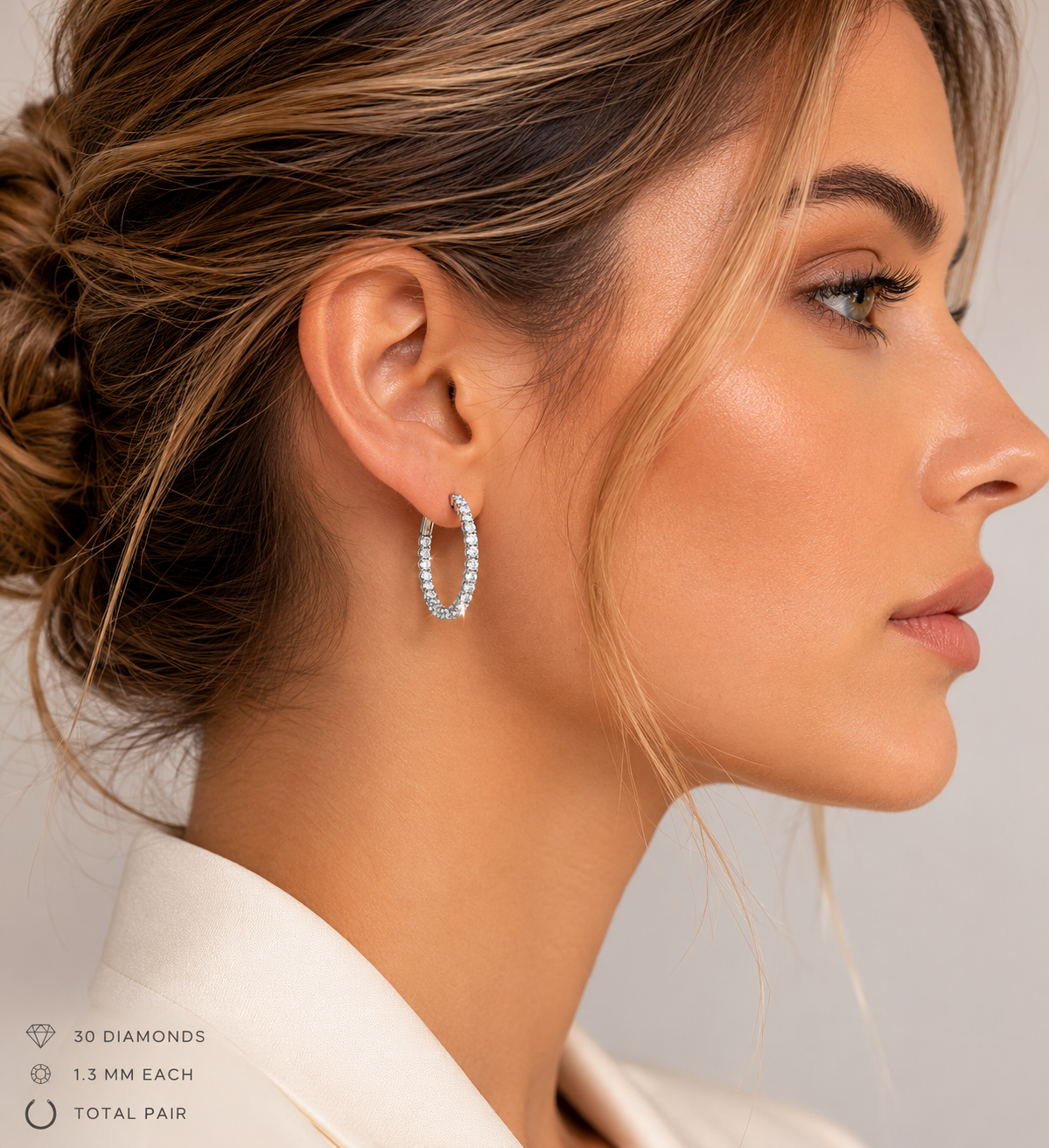 0.33 Carat Lab Grown Diamond Hoop Earring