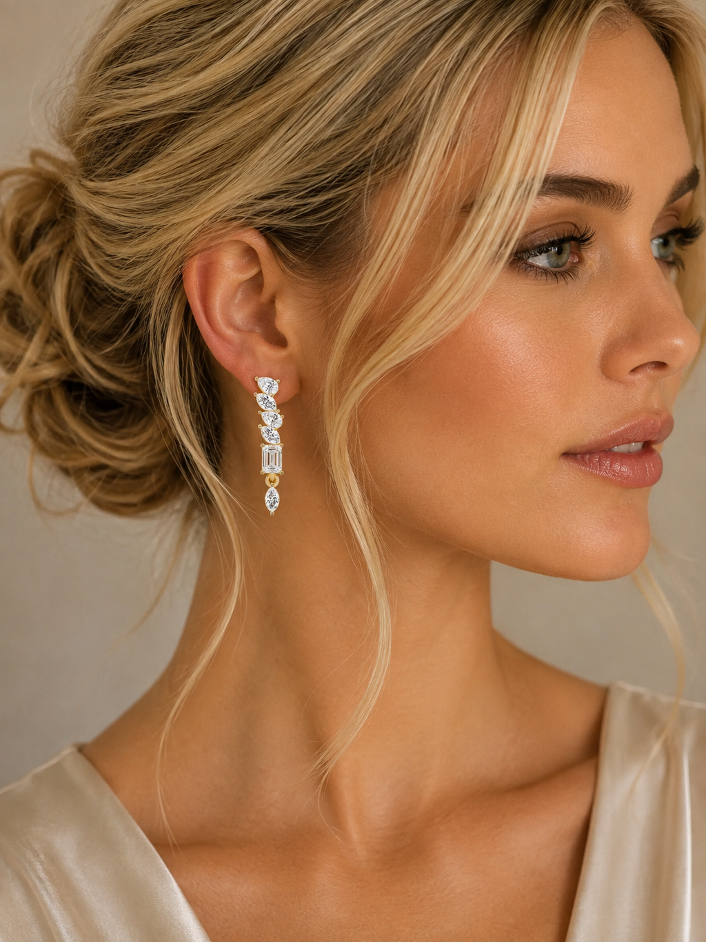 1.50 Carat Lab Grown Diamond Stars Cascade Earrings, IGI Certified