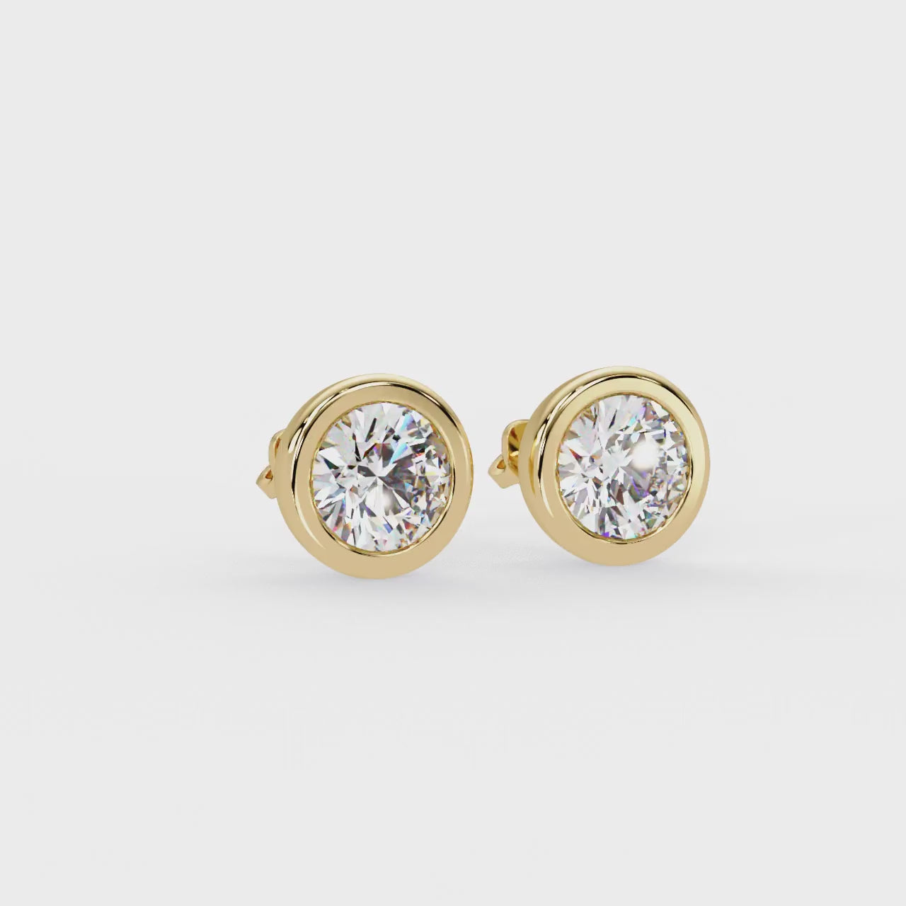 IGI Certified- 7.5 Ct. Lab Grown Diamond (VS/E-F) Dazzling Round Diamond Stud Earrings with Bezel Setting Earring