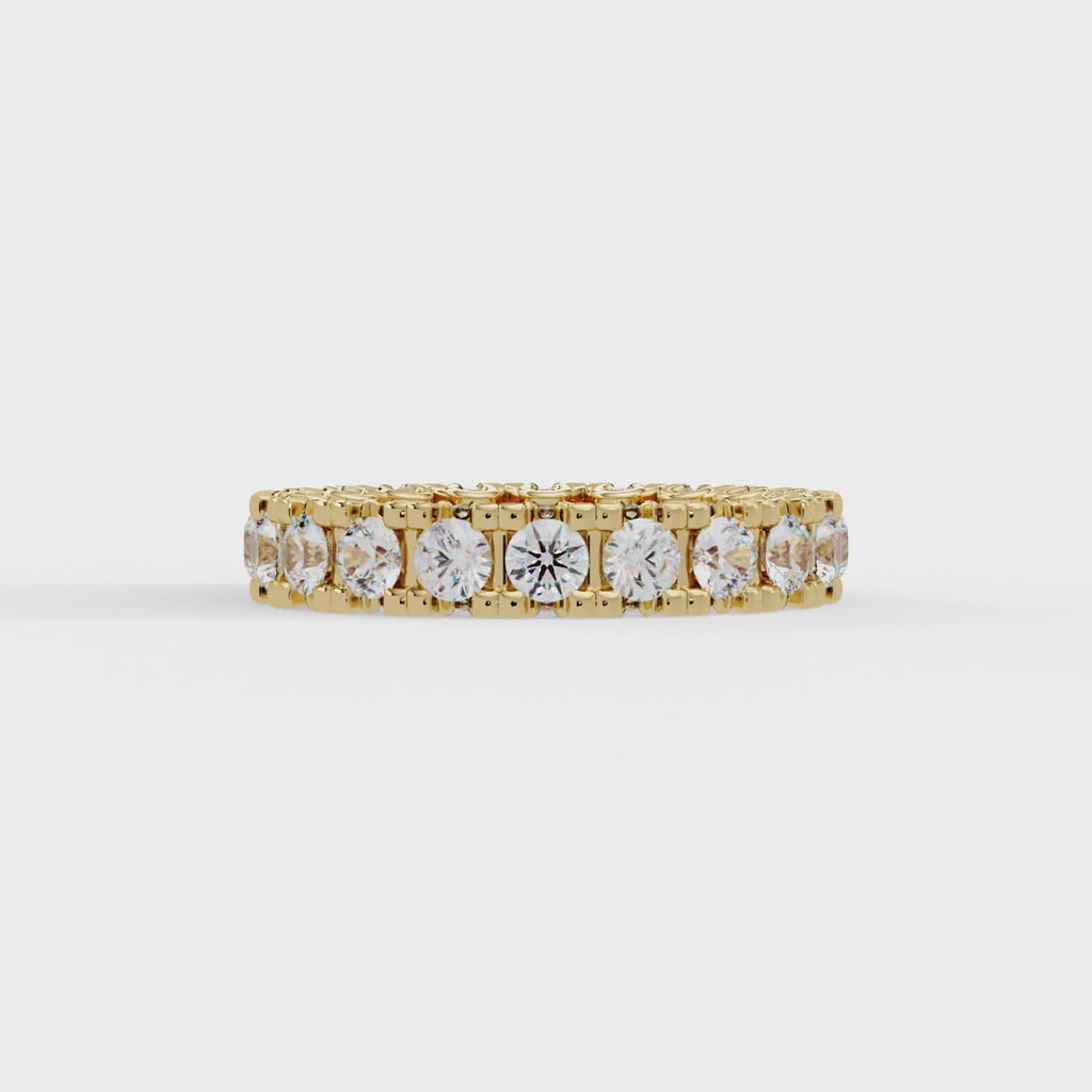 IGI Certified - 2 Ct. Lab Grown Diamond (VS/E-F) The Infinity Bar Eternity Band Ring