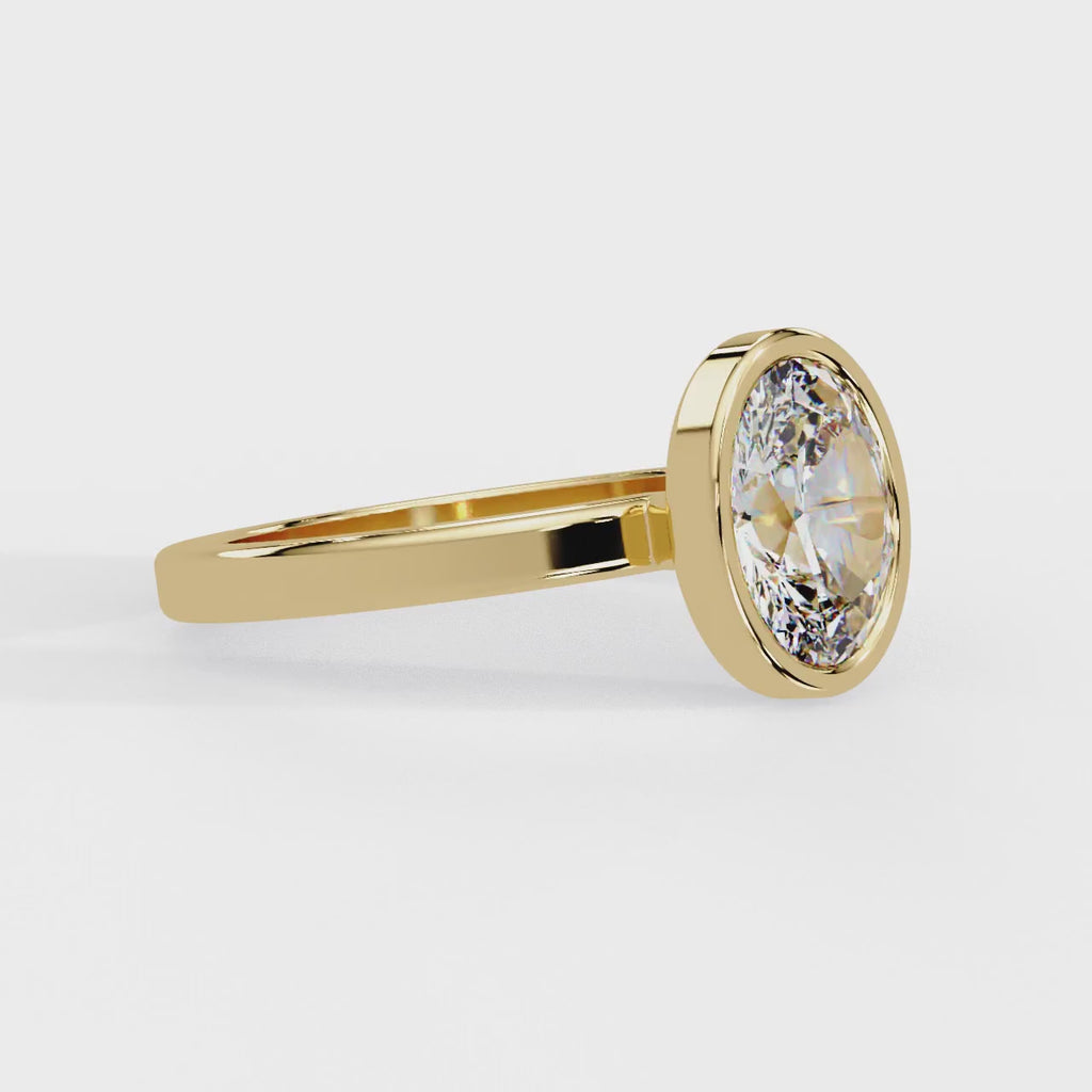 IGI Certified - 1 Ct. Lab Grown Diamond (VS/E-F) The Aurelia Oval (Aurelia means "golden") Ring