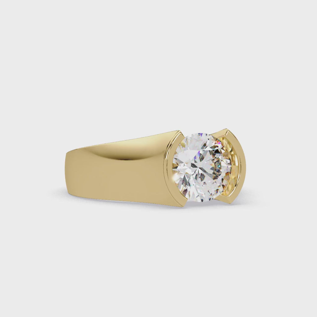 IGI Certified - 1.5 Ct. Lab Grown Diamond (VS/E-F) Round Diamond Ring with Minimalist Design Ring