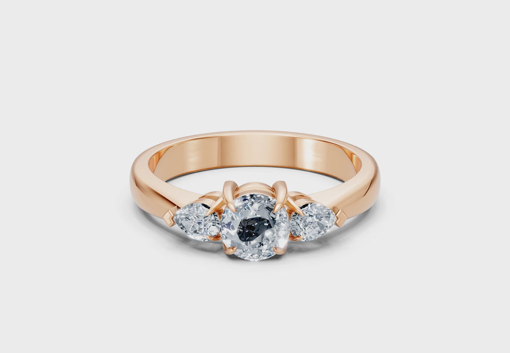 IGI Certified - 3/4 Ct. Lab Grown Diamond (VS/E-F) Trilogy Ring - 925 Sterling Silver