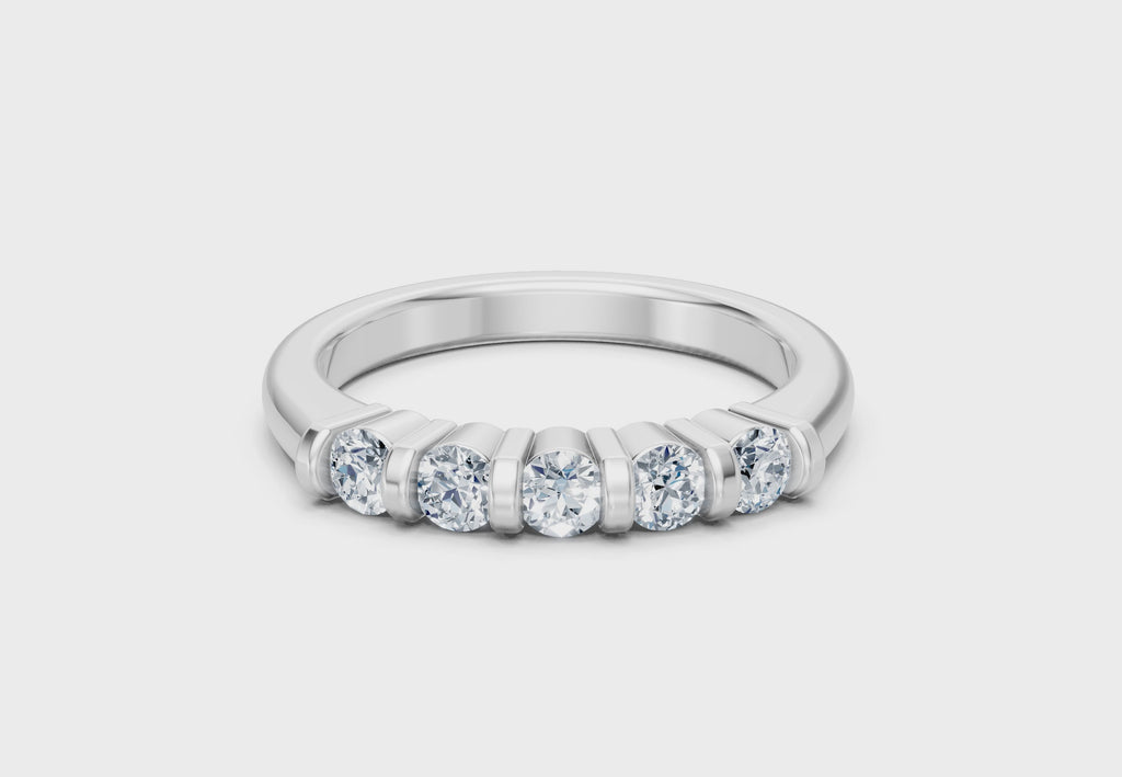 0.50 Carat Lab Grown Diamond 5 Stone Band Ring