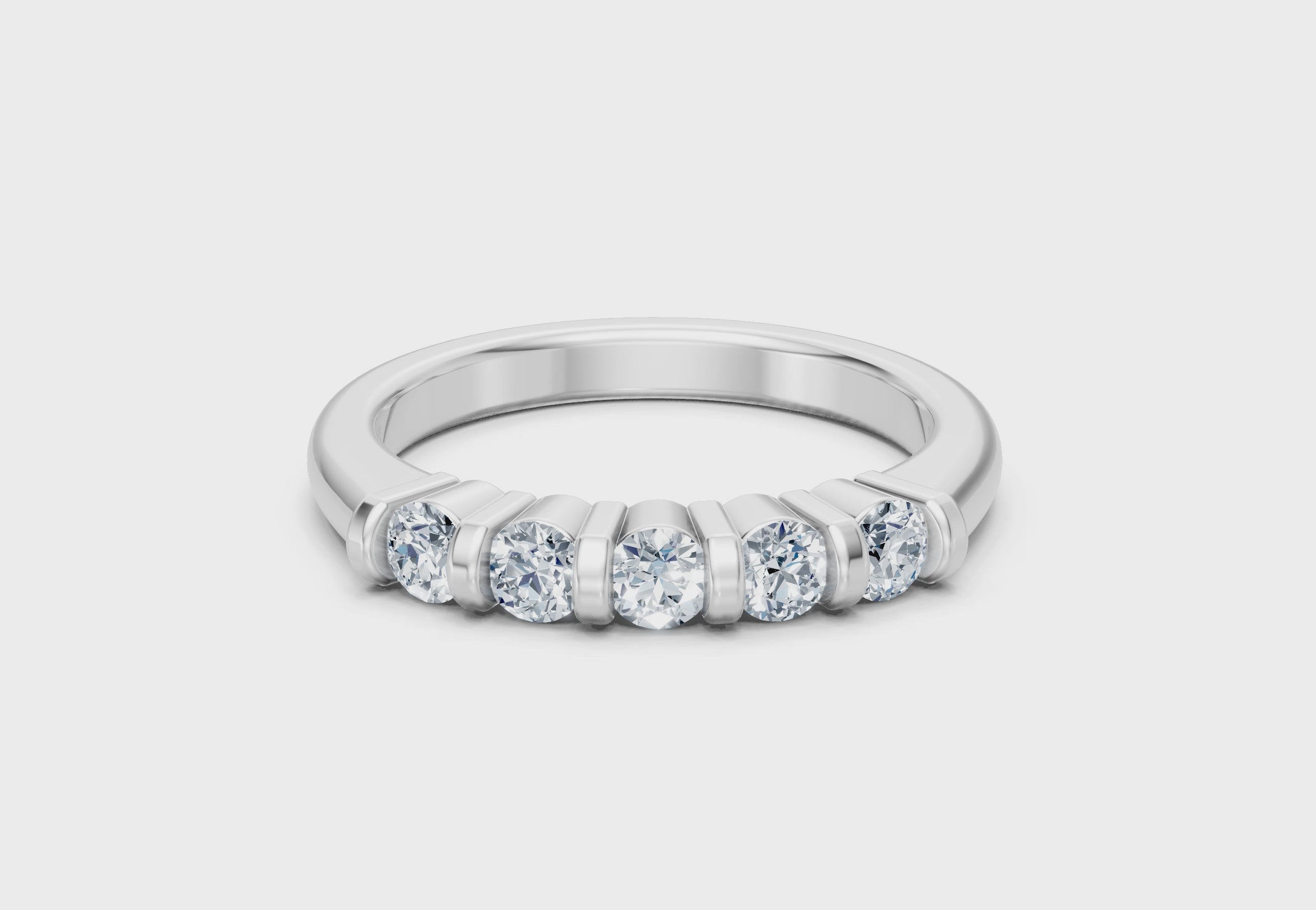 0.50 Carat Lab Grown Diamond 5 Stone Band Ring