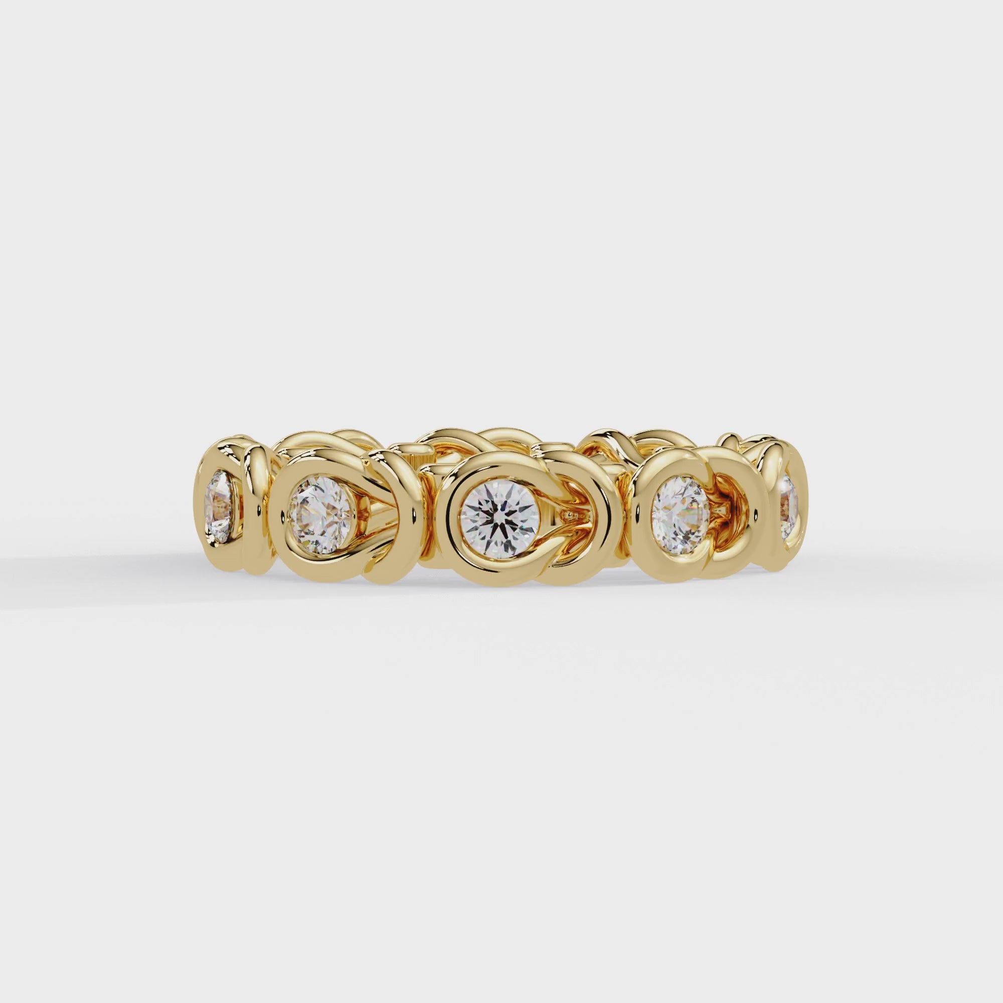 IGI Certified - 1 Ct. Lab Grown Diamond (VS/E-F) The Intertwined Souls Eternity Ring
