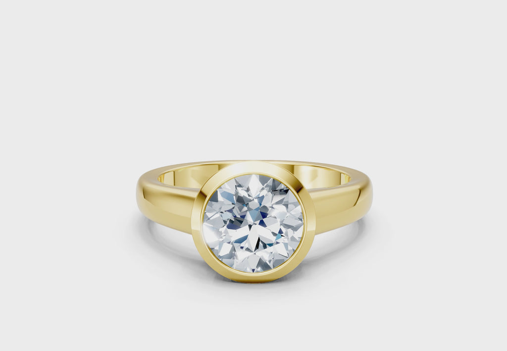 2 Carat Lab Grown Diamond Bezel Set Solitaire Ring