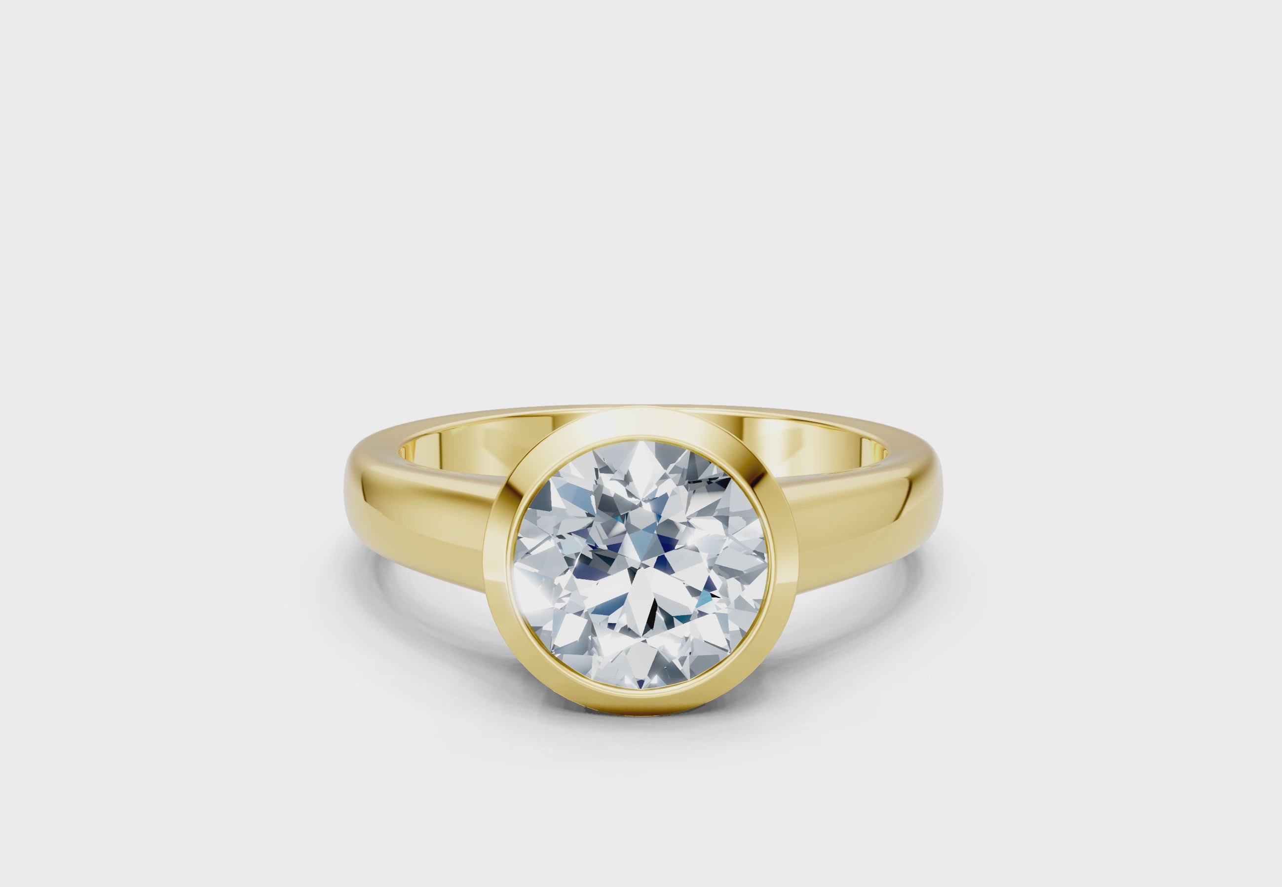 2 Carat Lab Grown Diamond Bezel Set Solitaire Ring