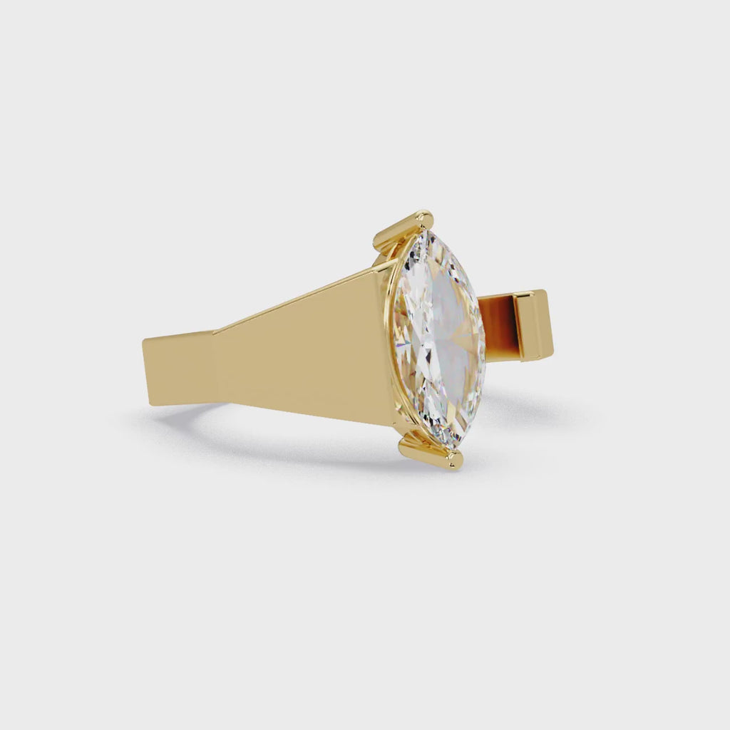 IGI Certified - 1/2 Ct. Lab Grown Diamond (VS/E-F) Modern Marquise Diamond Ring
