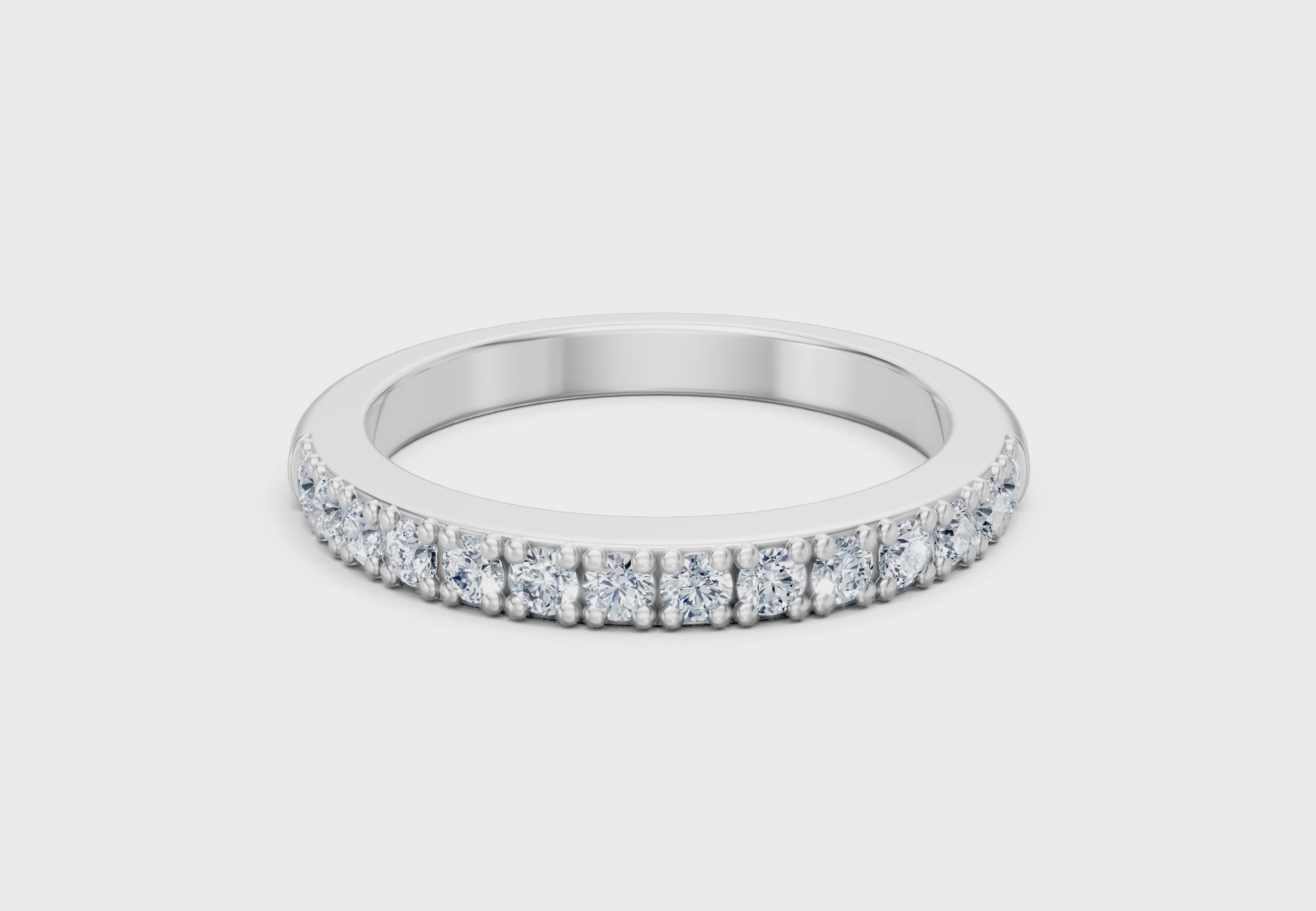 0.50 Carat Lab Grown Diamond Half Eternity Band Ring