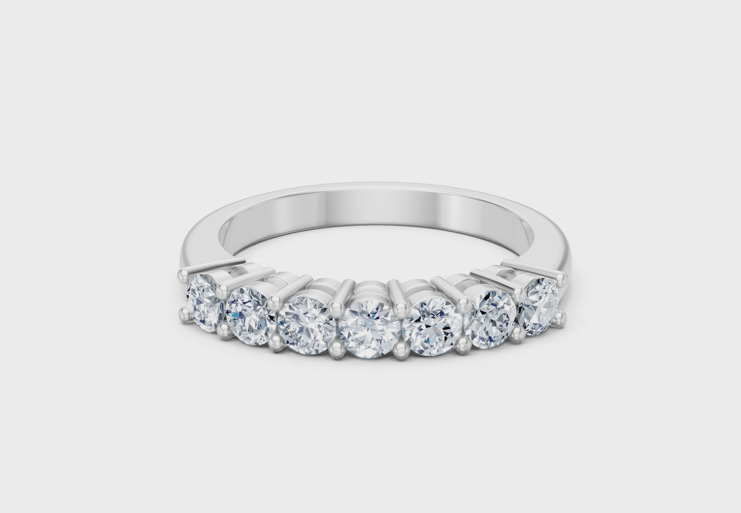 0.75 Carat Lab Grown Diamond 7 Stone Band Ring