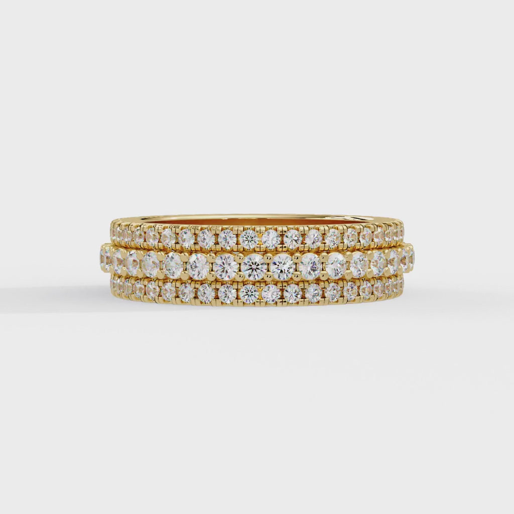 IGI Certified - 2 Ct. Lab Grown Diamond (VS/E-F) The Zenith Triple Band Ring