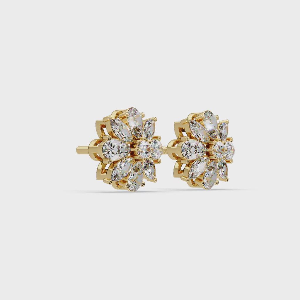 IGI Certified- 1.25 Ct Lab Grown Diamond (VS/E-F) Starburst Earrings