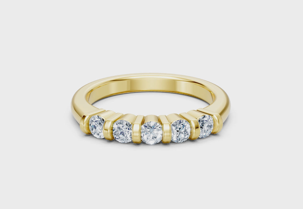 0.50 Carat Lab Grown Diamond 5 Stone Band Ring