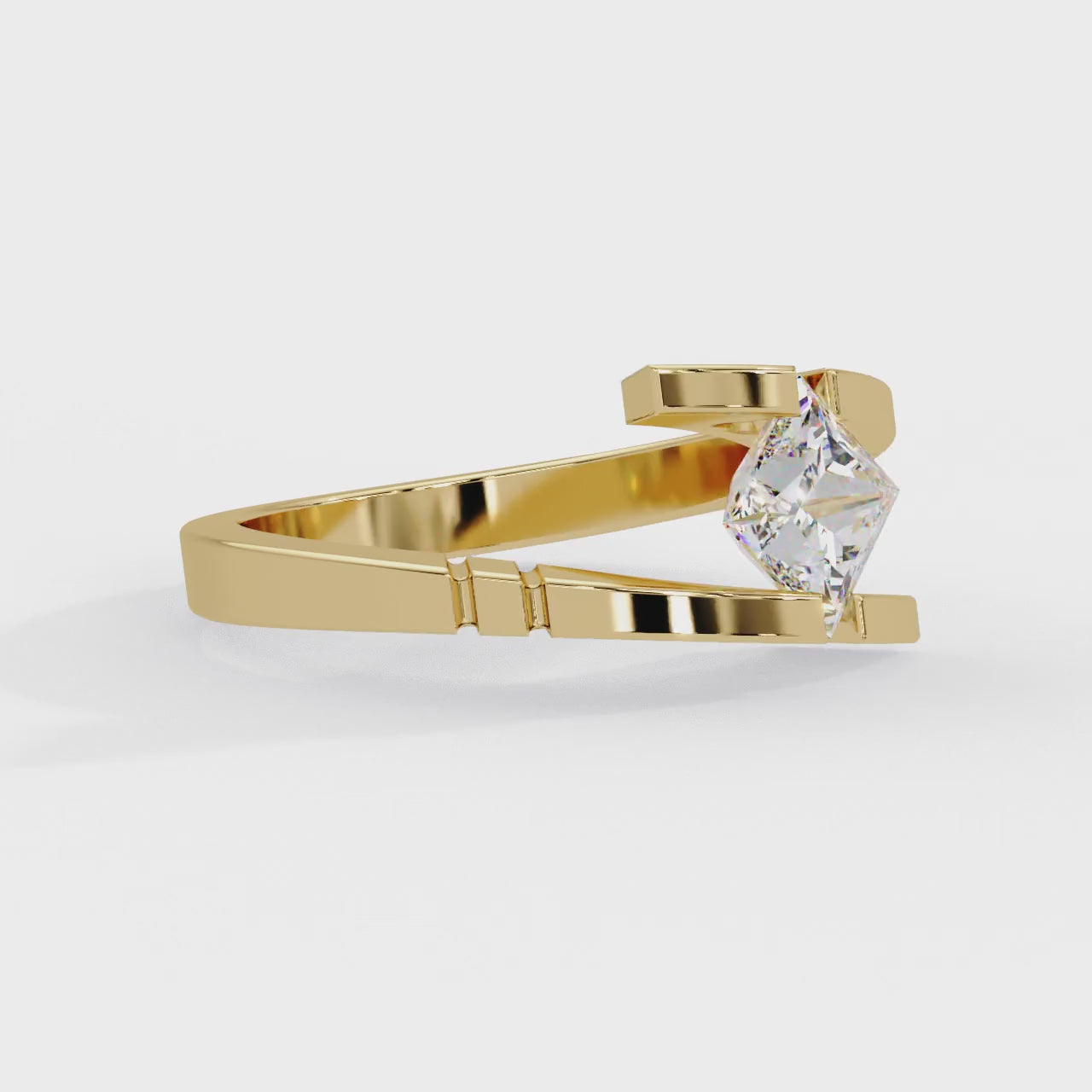 IGI Certified - 1.25 Ct. Lab Grown Diamond (VS/E-F) The "Architectural Bypass" Princess Cut Ring