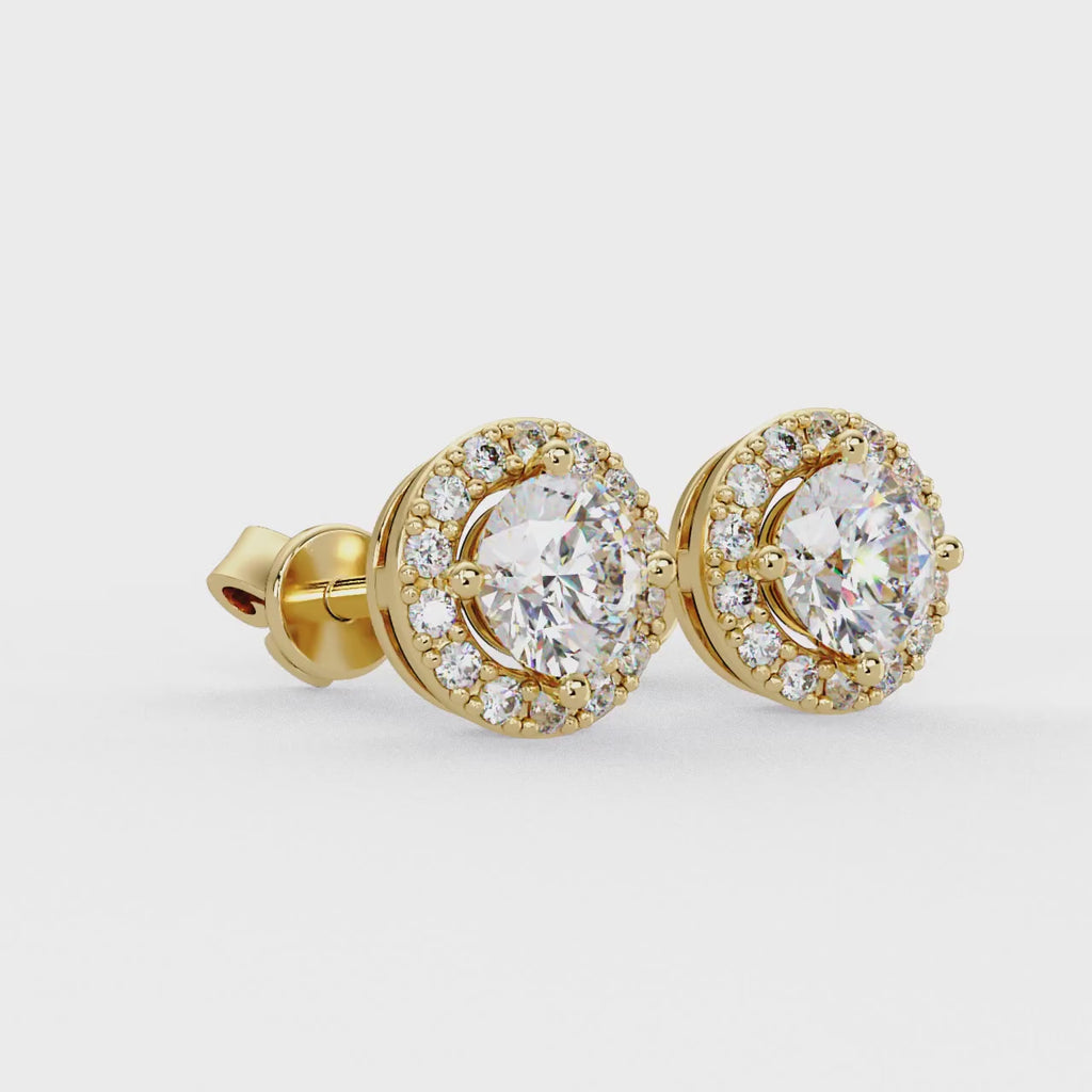 IGI Certified- 1 Ct. Lab Grown Diamond (VS/E-F) The Stella: Classic Diamond Cluster Earrings