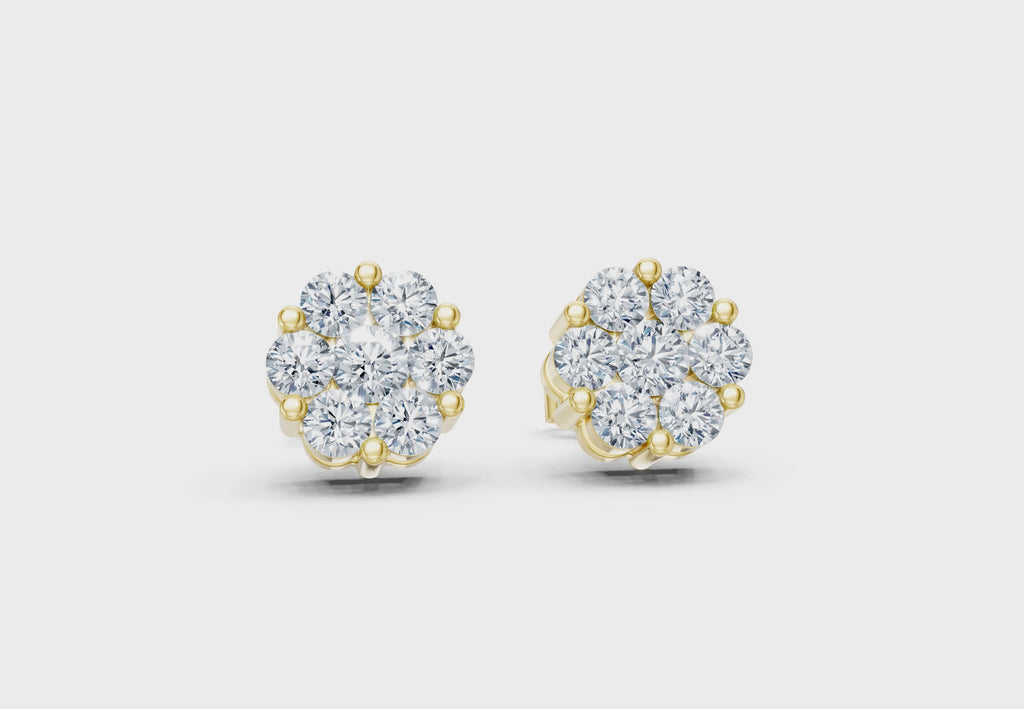 1 Carat Lab Grown Diamond Floral Earrings