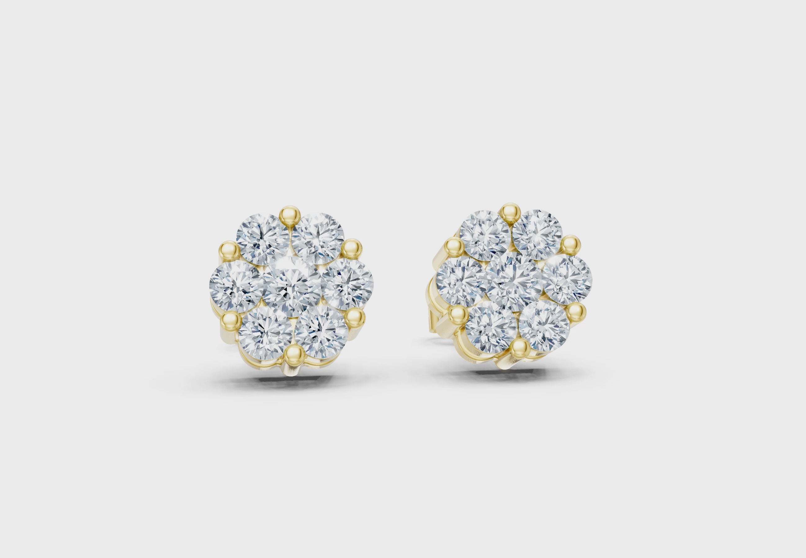1 Carat Lab Grown Diamond Floral Earrings