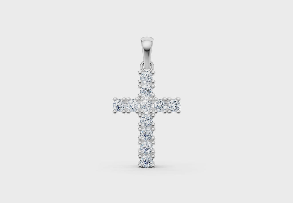0.55 Carat Lab Grown Diamond Cross Pendant
