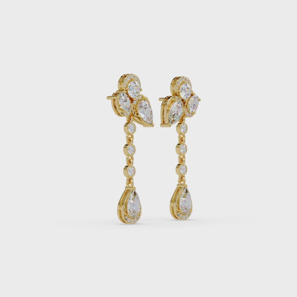 IGI Certified-5.25 Ct. Lab Grown Diamond (VS/E-F) Cascade Diamond Earring