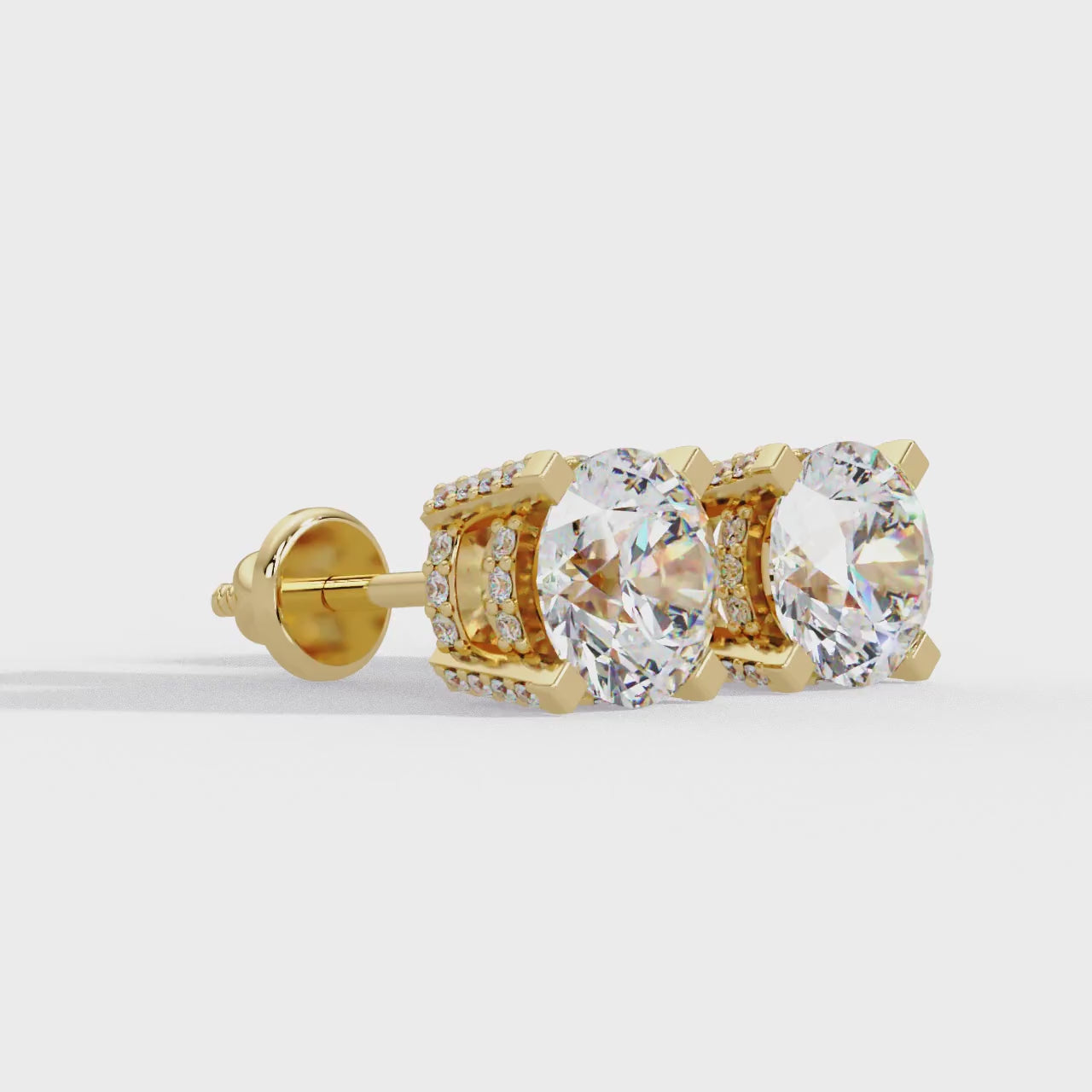 IGI Certified- 3 Ct. Lab Grown Diamond (VS/E-F) Elegant Diamond Stud Earrings