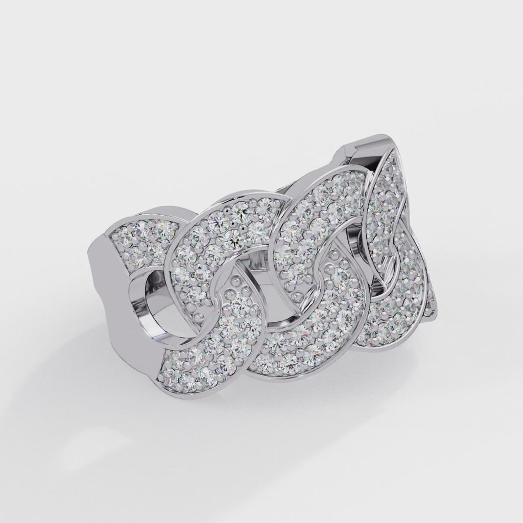 IGI Certified - 1 Ct. Lab Grown Diamond (VS/E-F) The 'Cuban Link Pave' Statement Ring