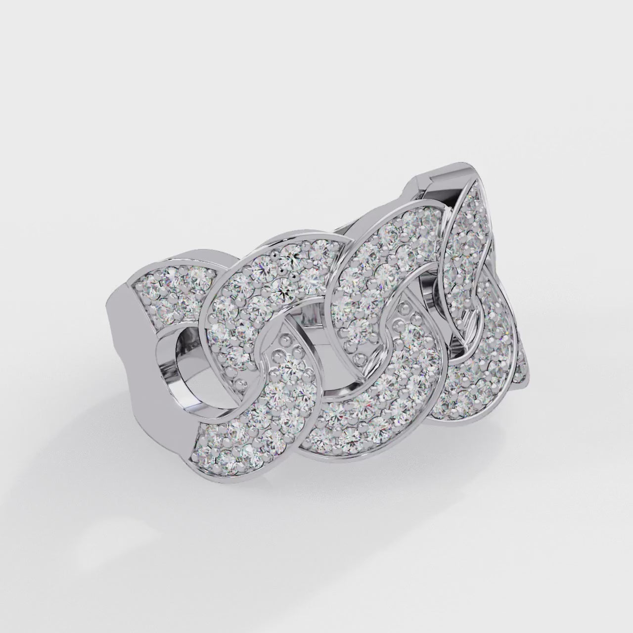 IGI Certified - 1 Ct. Lab Grown Diamond (VS/E-F) The 'Cuban Link Pave' Statement Ring
