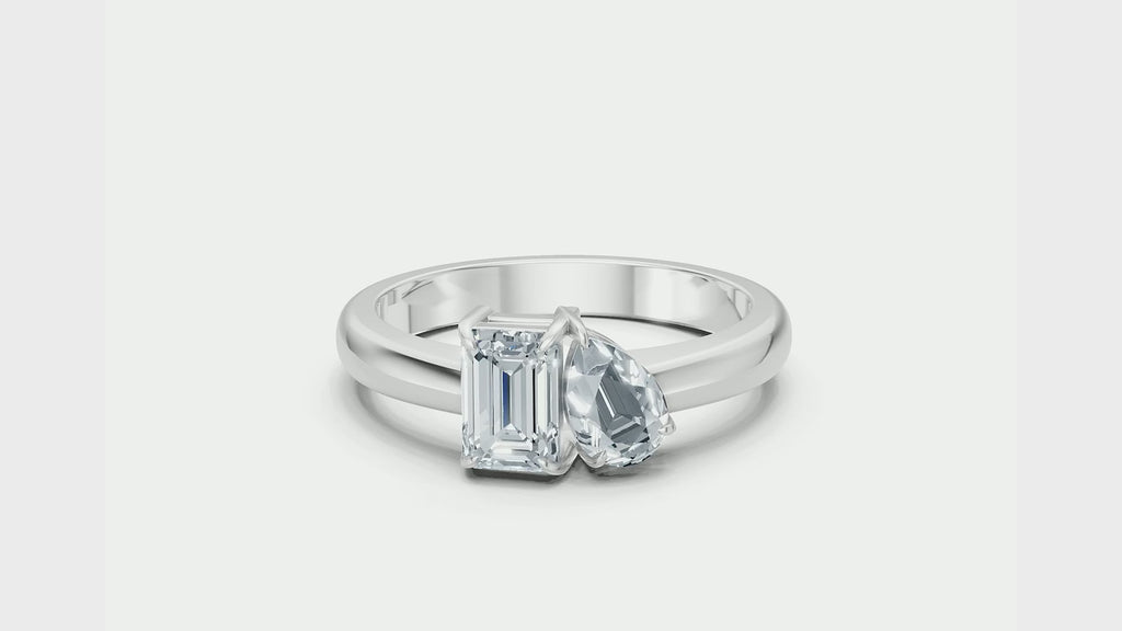 1 Carat Lab Grown Diamond Toi et Moi Ring, IGI Certified