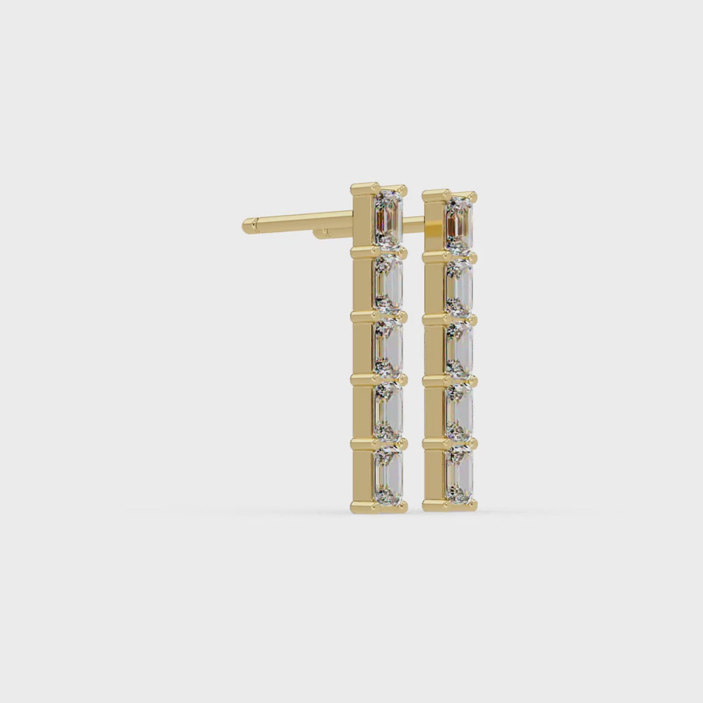 IGI Certified- 3/4 Ct Lab Grown Diamond (VS/E-F) Linear Drop Earrings