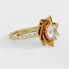IGI Certified - 1 Ct. Lab Grown Diamond (VS/E-F) The Aura-Flora Ring